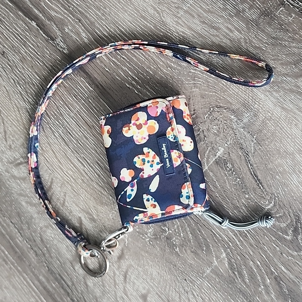 Vera Bradley Navy Floral Wristlet Card Case